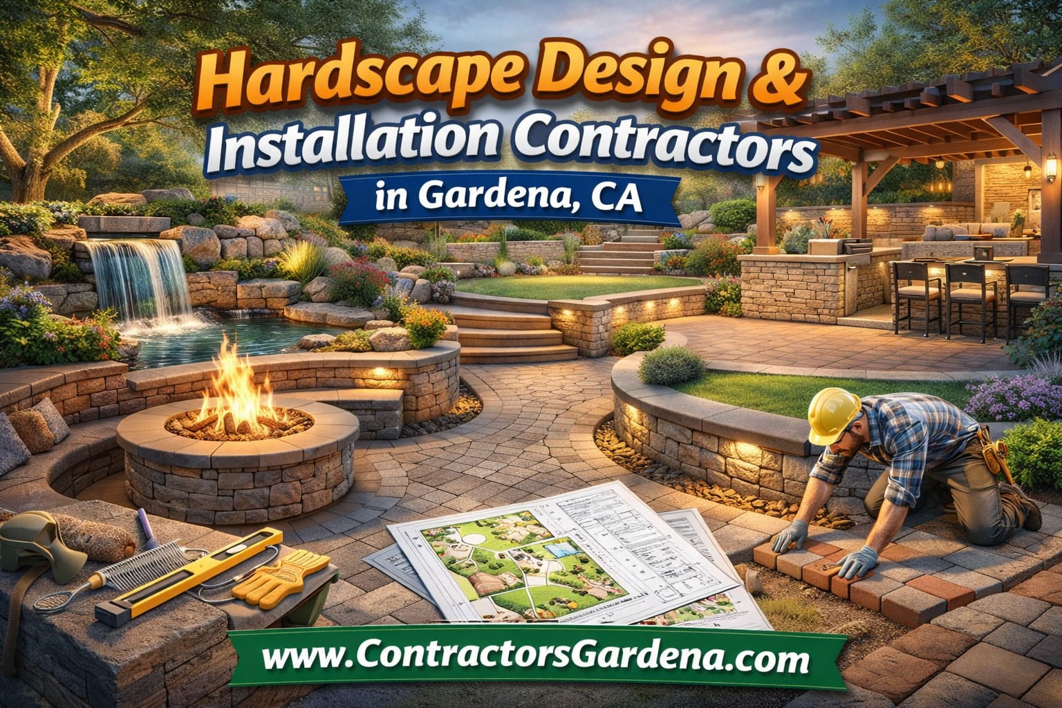 Hardscape Project in Gardena CA - Outdoor Patio Construction