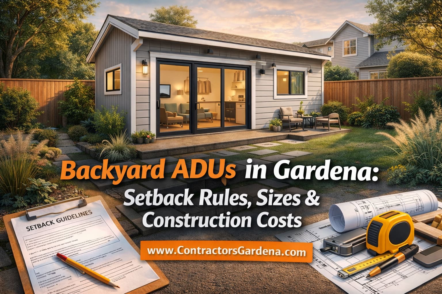 Backyard ADU construction rules and costs in Gardena California